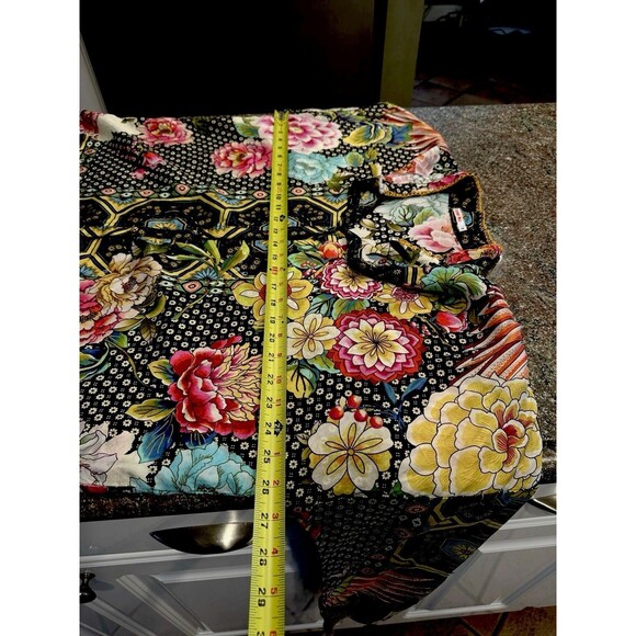 Johnny Was silk Fagan Josie Boho Silk Button Down Top Blouse Shirt,Multi Size M - Picture 8 of 13